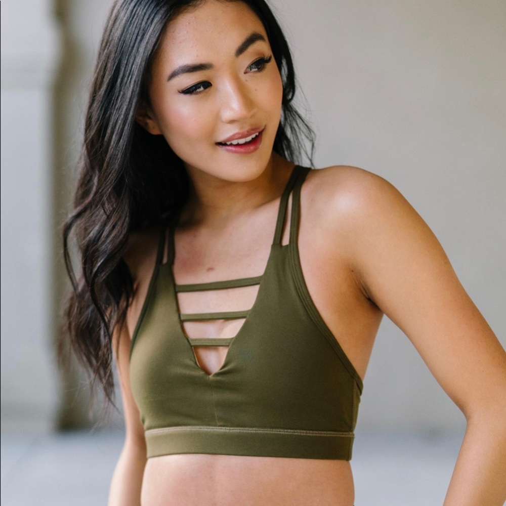 Olive Grid Bra